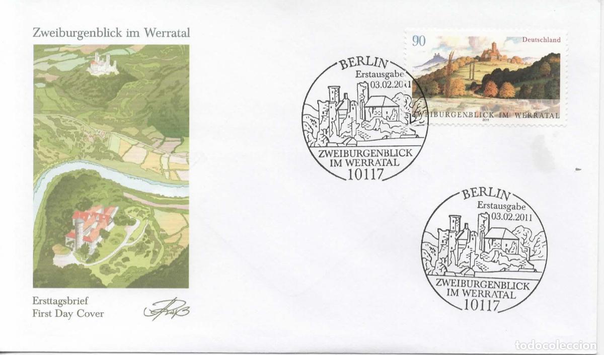 Sellos: ALEMANIA FDC BERLIN WERRATAL CASTILLO CASTLE