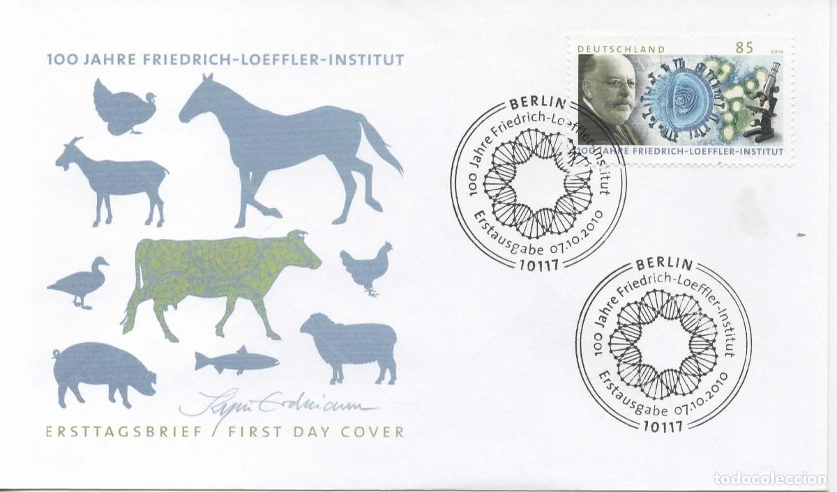 Sellos: ALEMANIA FDC BERLIN FRIEDRICH LOEFLER INSTITUT VETERINARIA ENFERMEDAD ANIMAL