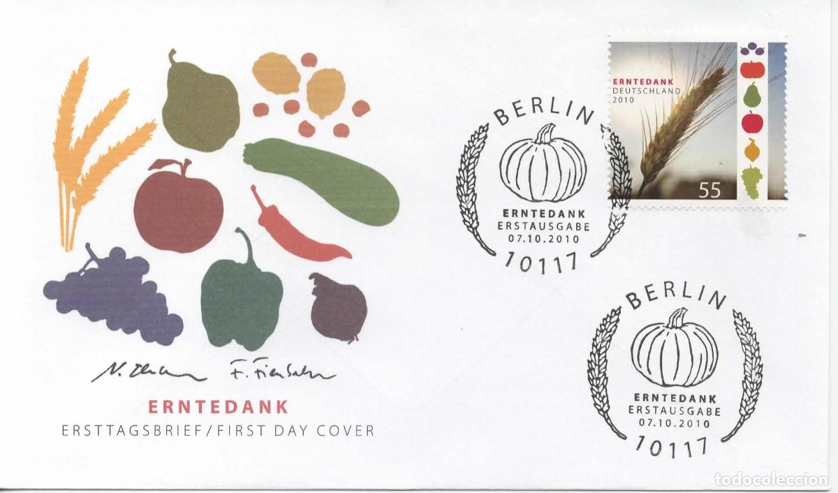 Sellos: ALEMANIA FDC BERLIN AGRICULTURA CALABAZA FRUTA CEREAL PUMPKIN
