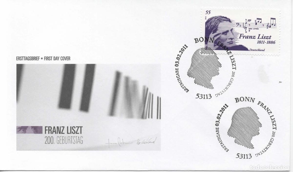 Sellos: ALEMANIA FDC BONN FRANZ LISZT MUSICA ARTE