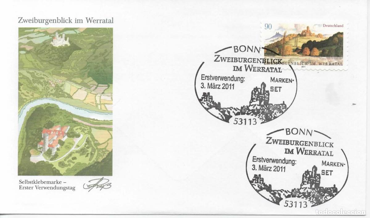 Sellos: ALEMANIA FDC BONN WERRATAL ARQUITECTURA CASTILLO CASTLE