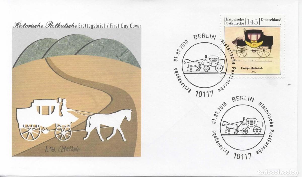 Sellos: ALEMANIA FDC BERLIN CARRUAJE STAGE COACH TRANSPORTE