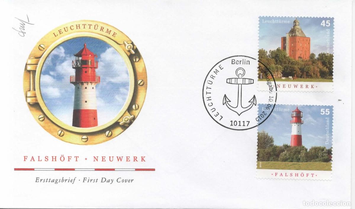Sellos: ALEMANIA FDC BERLIN FARO LIGHTHOUSE FALSHOFT NEUWERK