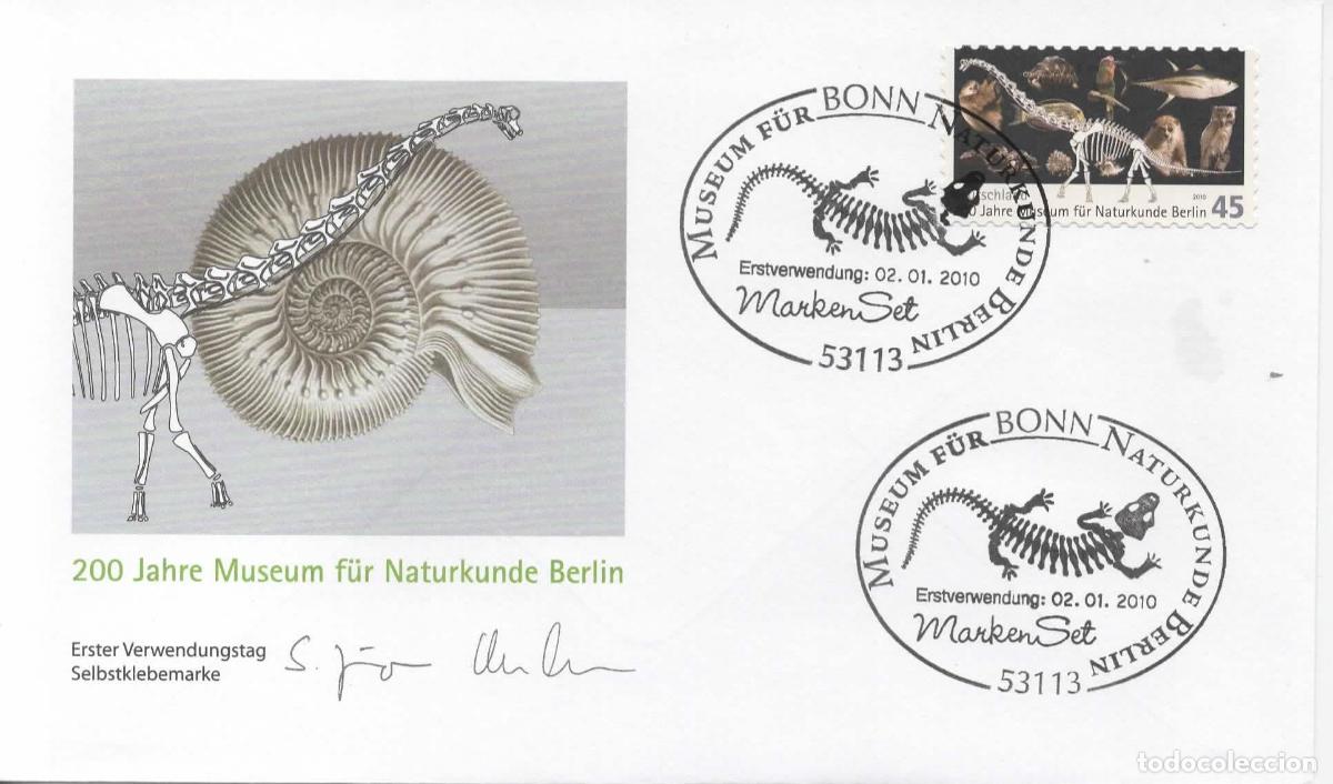 Sellos: ALEMANIA FDC BONN DINOSAURIO FOSIL CIENCIA
