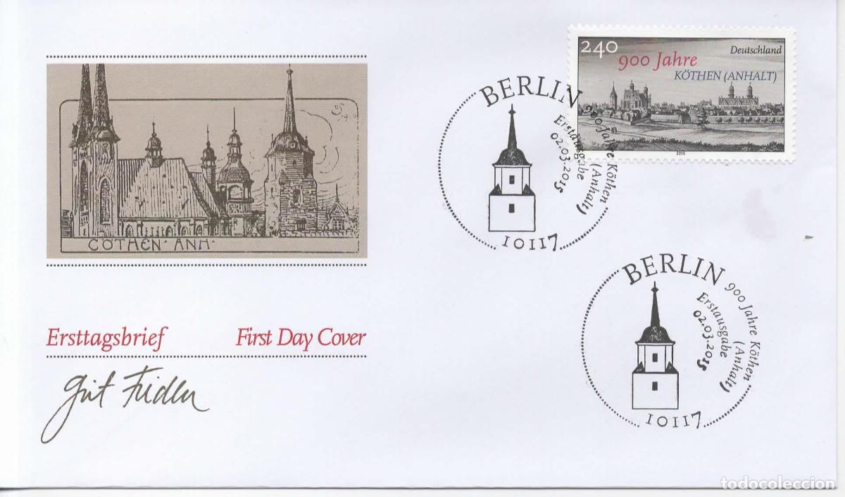 Sellos: ALEMANIA FDC BERLIN 900 JAHRE KOTHEN ARQUITECTURA