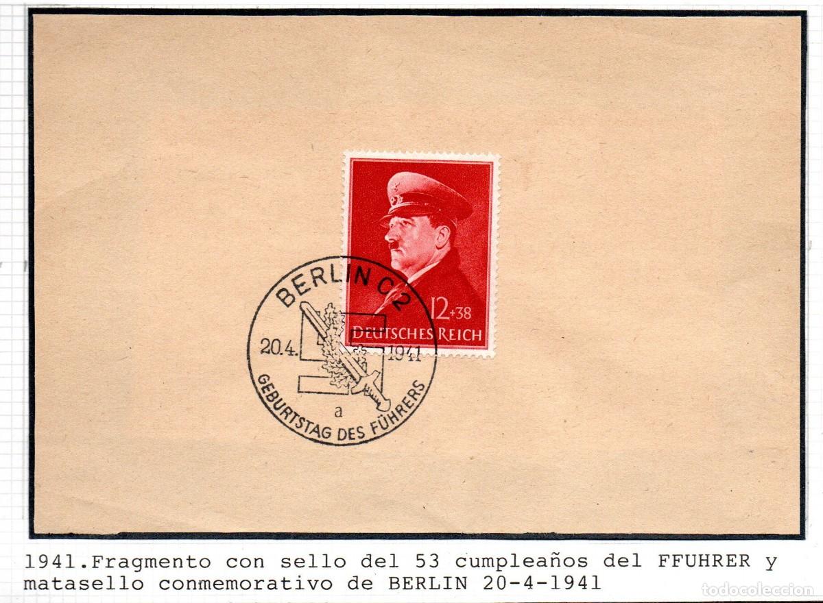Sellos: ALEMANIA TERCER REICH. 1941 . FRAGMENTO BERLIN Geburtstag des F&uuml;hrers 20.4.1941 Mi.771