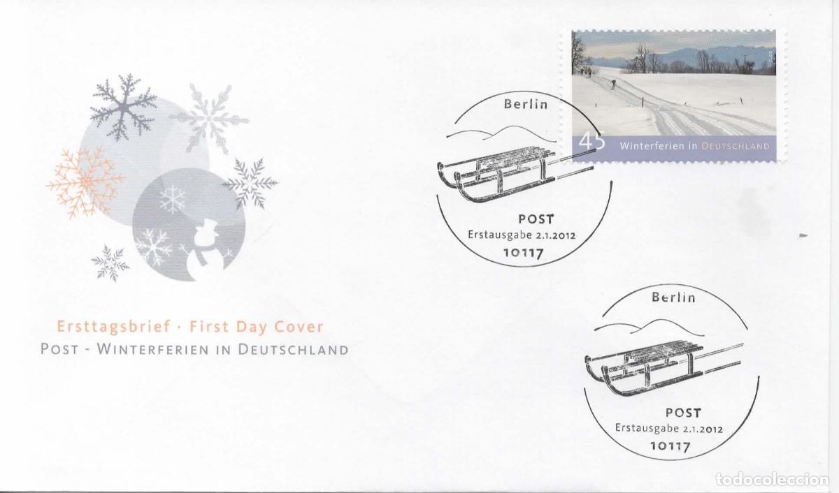 Sellos: ALEMANIA FDC BERLIN WINTERFERIEN SKI TRINEO SLED SNOW