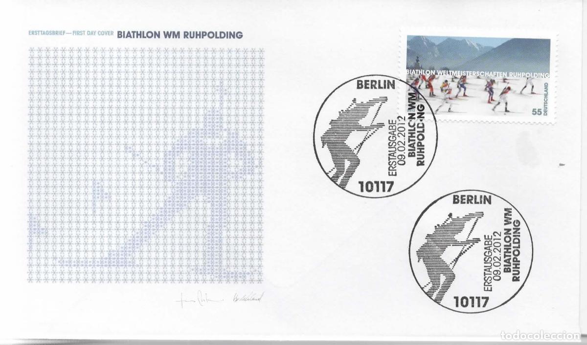 Sellos: ALEMANIA FDC BERLIN BIATHLON SKI TIRO ESQUI