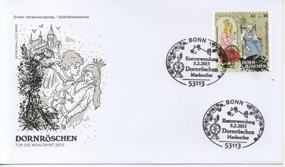 Sellos: ALEMANIA FDC BONN DORN ROSCHEN CUENTO INFANTIL TALE LA BELLA DURMIENTE