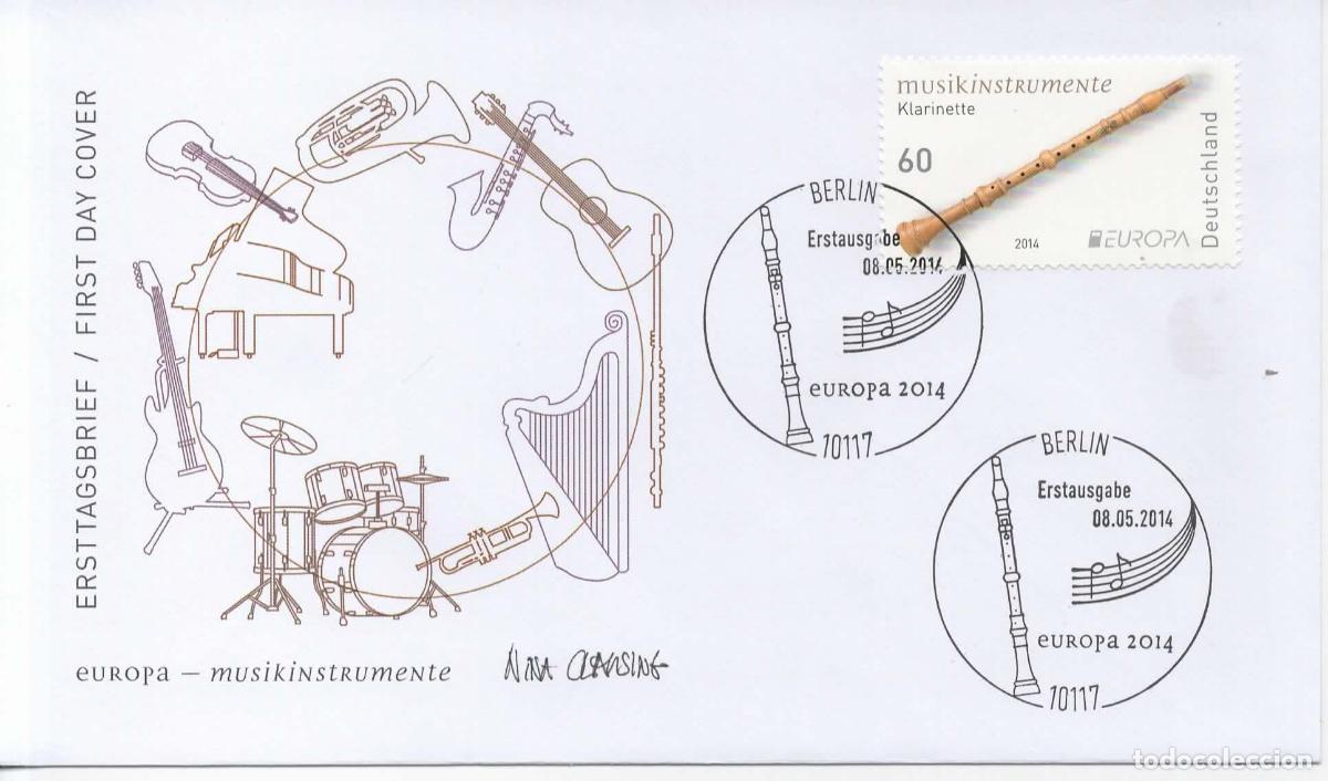 Sellos: ALEMANIA FDC BERLIN MUSICA EUROPA CLARINETE