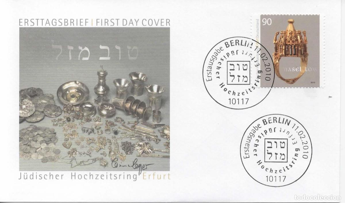 Sellos: ALEMANIA FDC BERLIN JUDISCHER HOCHZETSRING ERFURT ARTE JOYERIA JEWLERY