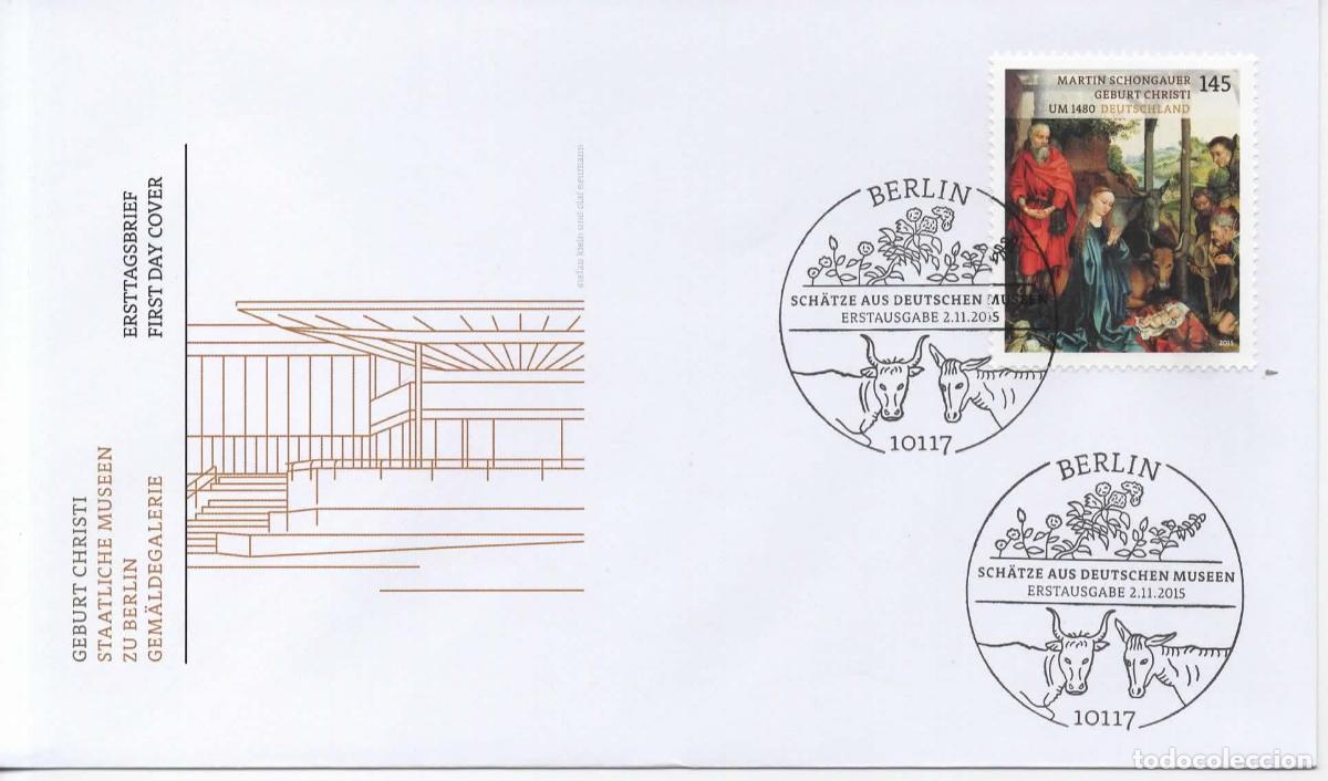 Sellos: ALEMANIA FDC BERLIN MARTIN SCHONGAUER ARTE PINTURA RELIGION