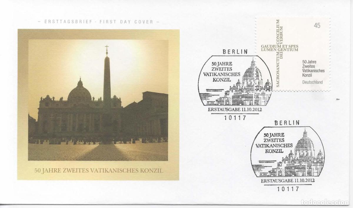 Sellos: ALEMANIA FDC BERLIN 50 A&Ntilde;OS CONCILIO VATICANO RELIGION
