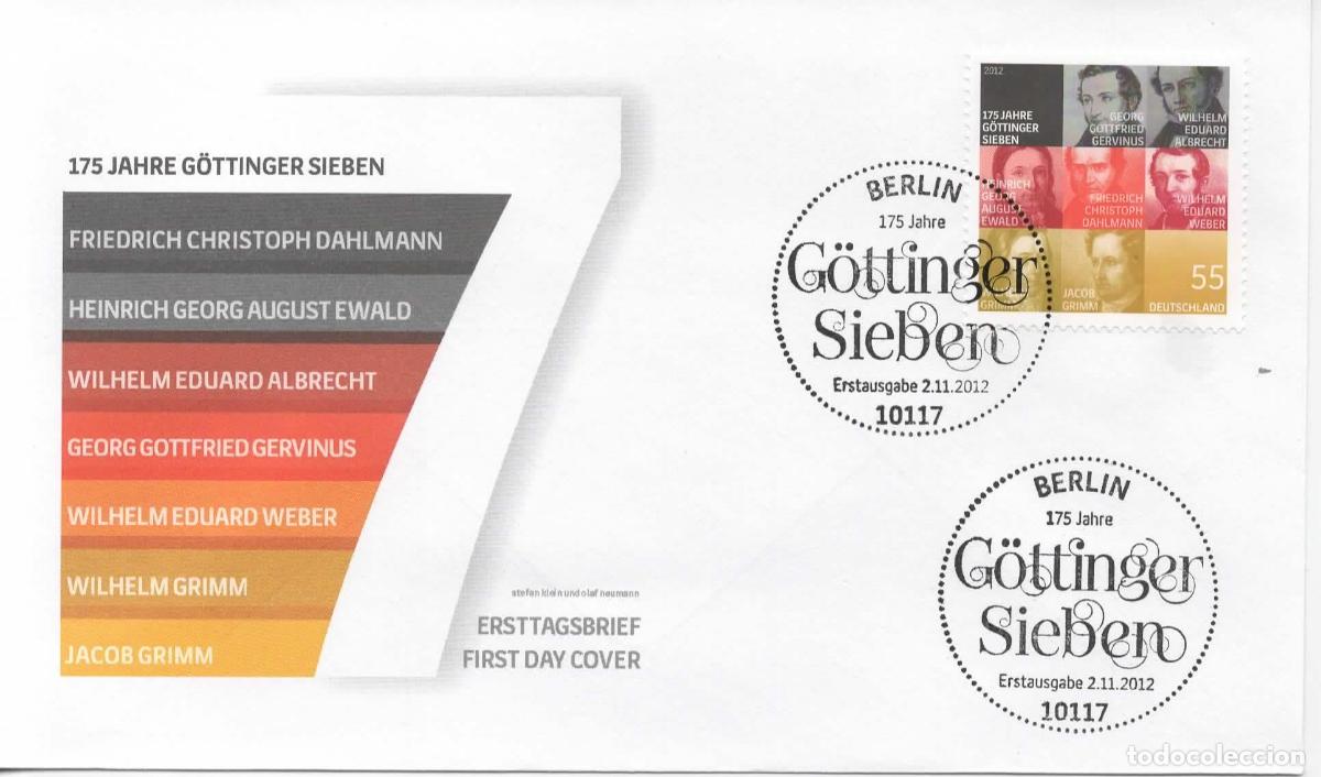 Sellos: ALEMANIA FDC BERLIN GOTTINGER SIEBEN POLITICA