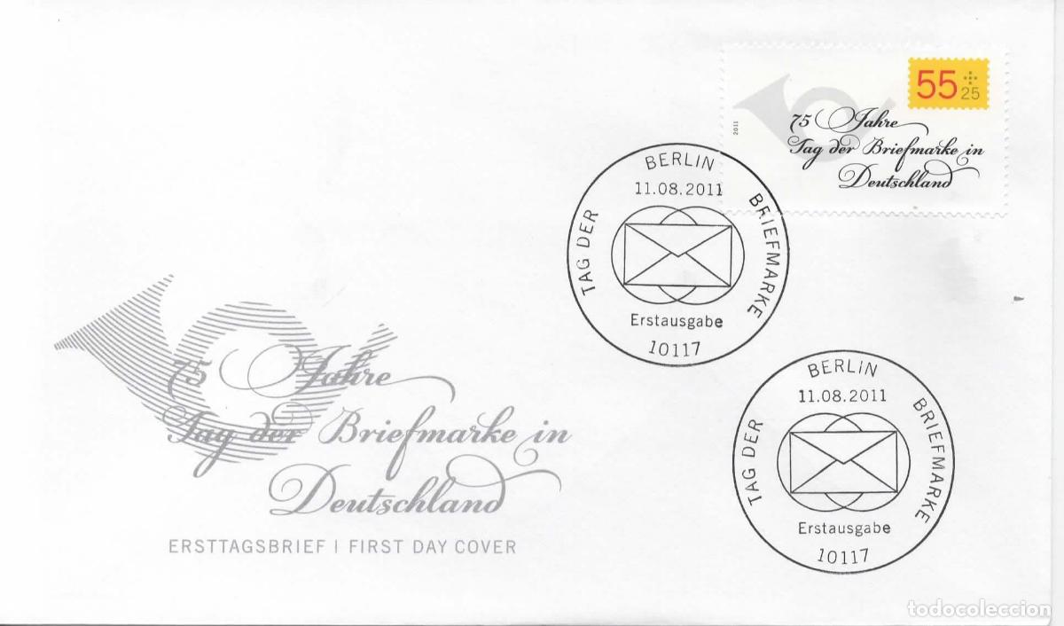 Sellos: ALEMANIA FDC BERLIN DIA DEL SELLO CORNAMUSA