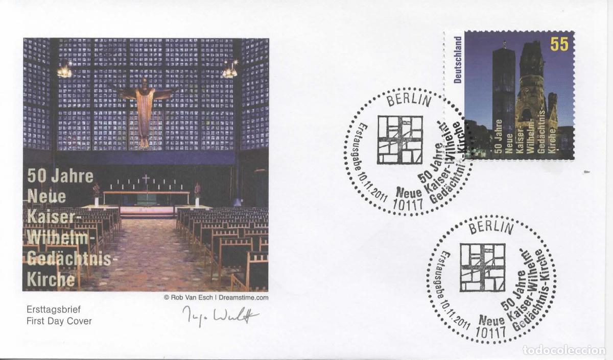 Sellos: ALEMANIA FDC BERLIN 50 JAHRE IGLESIA CHURCH WILHELM GEDACHTNIS