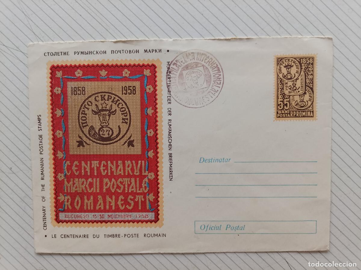 Sellos: Ruman&iacute;a. Sobre. 1958