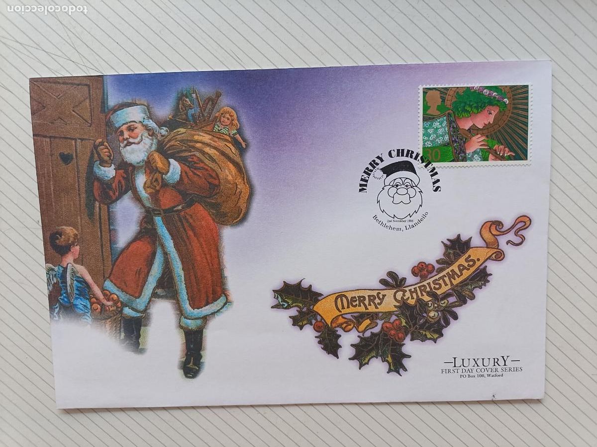 Francobolli: Reino Unido. Sobre primer d&iacute;a de lujo. LUXURY FIRST DAY COVER. NAVIDAD