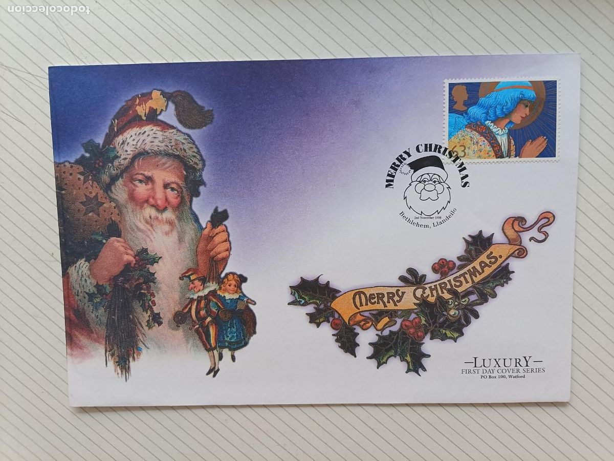 Francobolli: Reino Unido. Sobre primer d&iacute;a de lujo. LUXURY FIRST DAY COVER. NAVIDAD