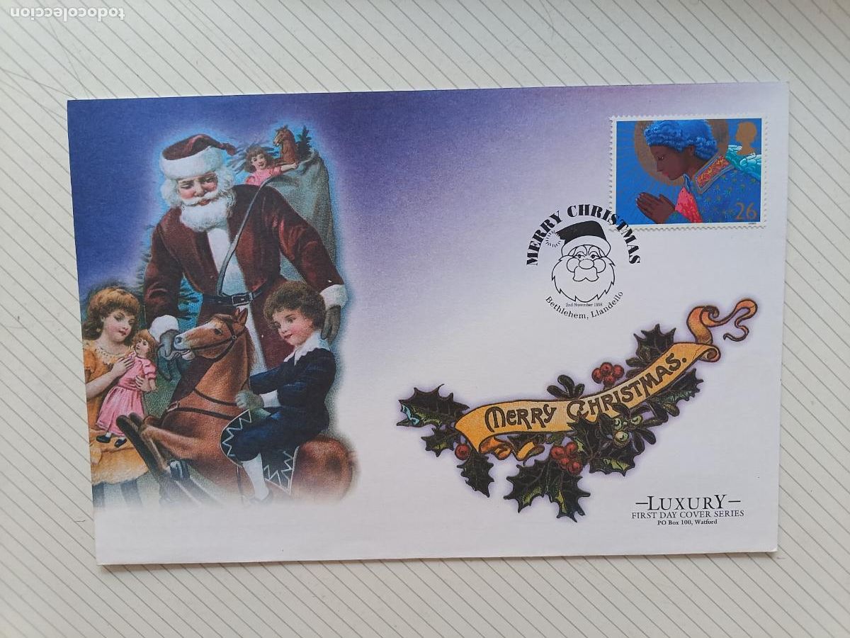 Francobolli: Reino Unido. Sobre primer d&iacute;a de lujo. LUXURY FIRST DAY COVER. NAVIDAD