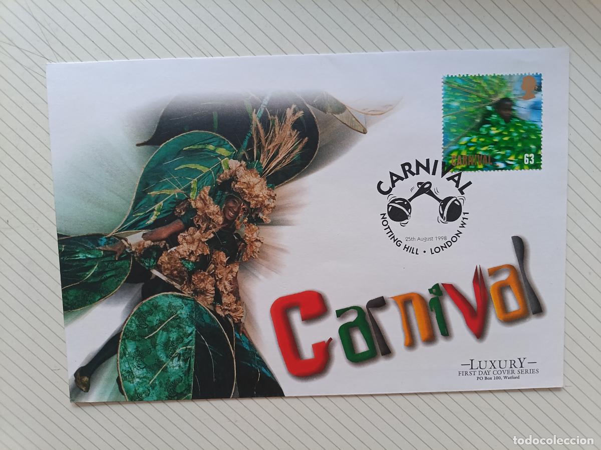 Francobolli: Reino Unido. Sobre primer d&iacute;a de lujo. LUXURY FIRST DAY COVER. CARNAVAL, CARNIVAL LONDON 1998