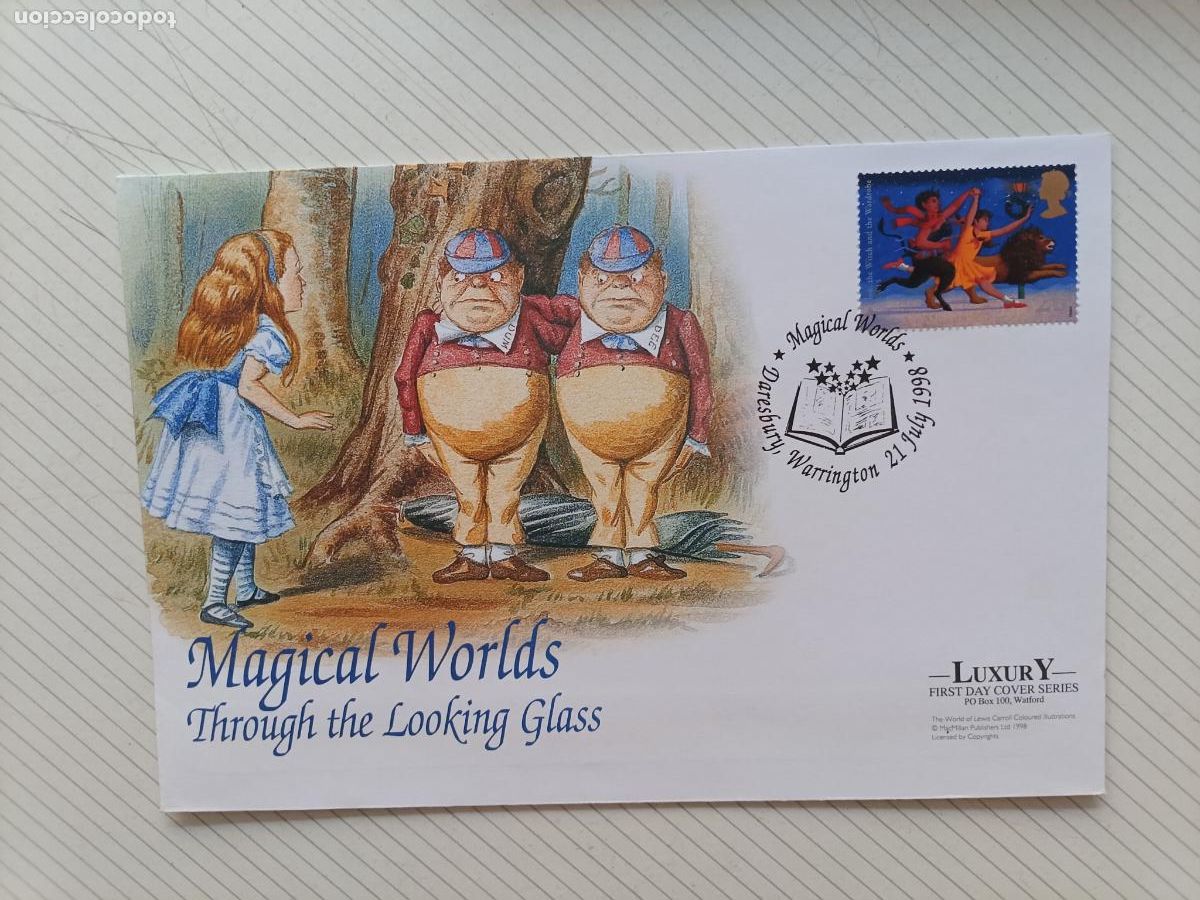 Francobolli: Reino Unido. Sobre primer d&iacute;a de lujo. LUXURY FIRST DAY COVER. MAGIC WORLDS 1998