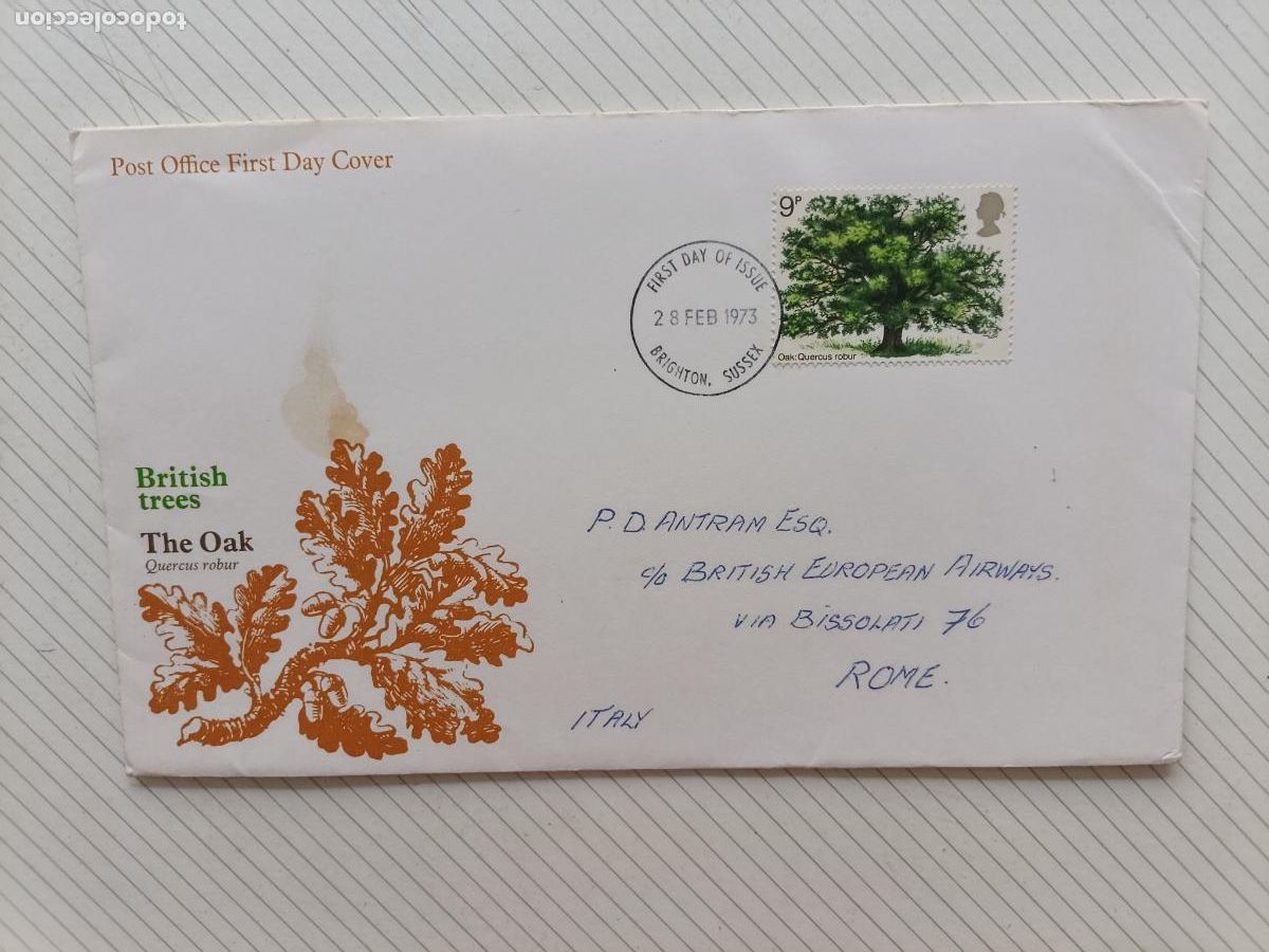 Briefmarken: GPO FIRST DAY OF ISSUE, Reino Unido. Primer D&iacute;a. The Oak 1973