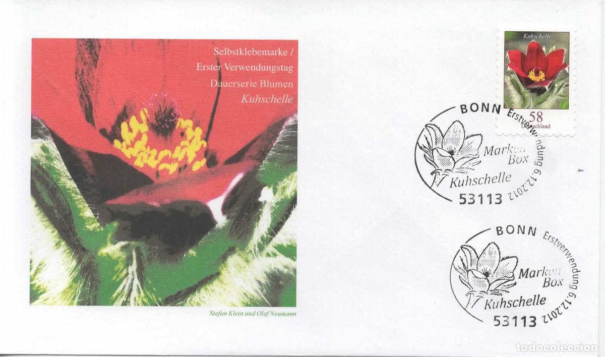 Sellos: ALEMANIA FDC BONN FLOR FLOWER KUHSCHELLE PULSATILA