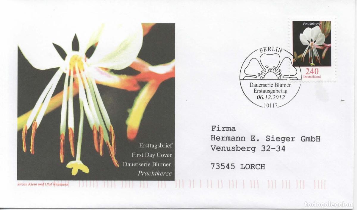 Sellos: ALEMANIA FDC BERLIN FLOR FLOWER PRACHTKERZE