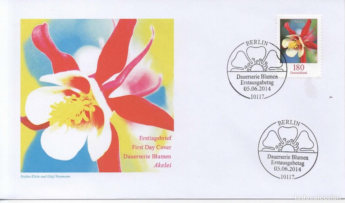 Sellos: ALEMANIA FDC BERLIN FLOR FLOWER AKELEI