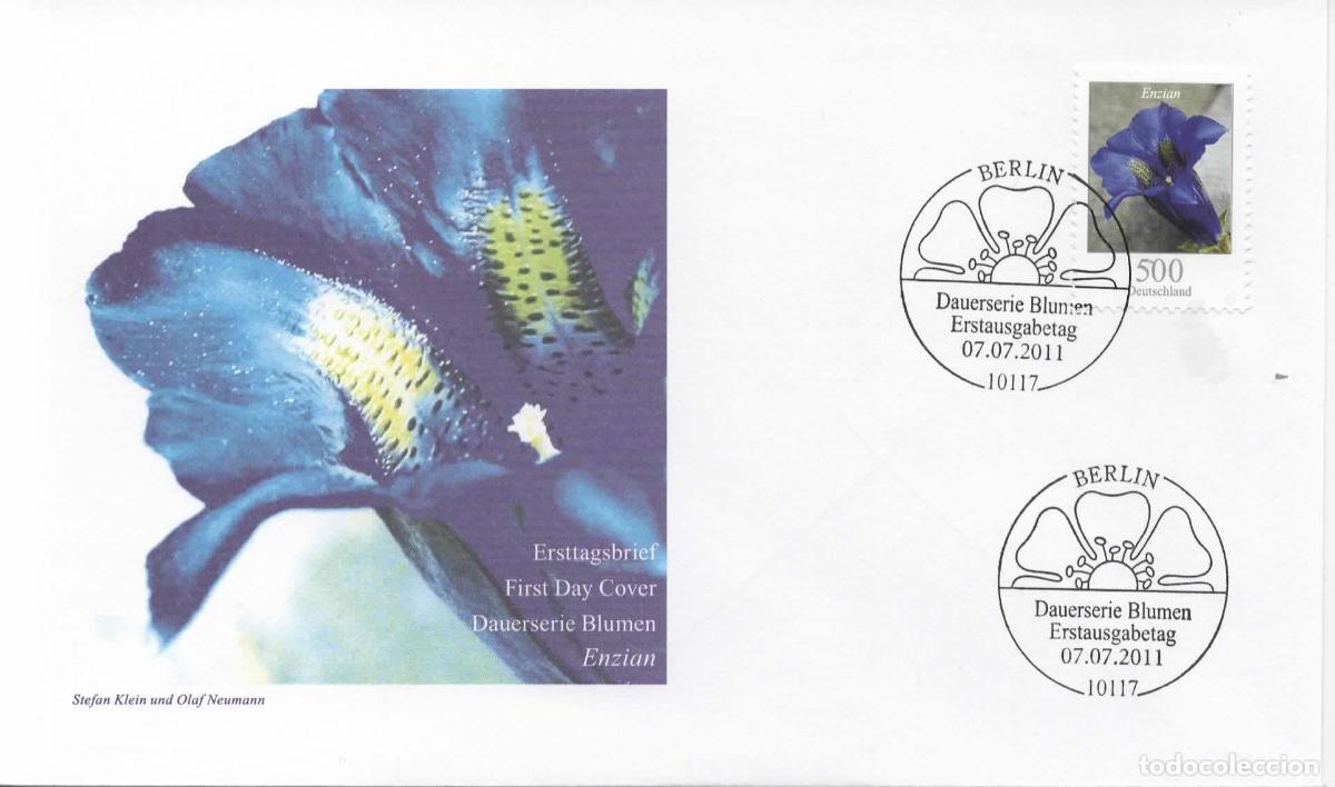 Sellos: ALEMANIA FDC BERLIN FLOR FLOWER ENZIAN