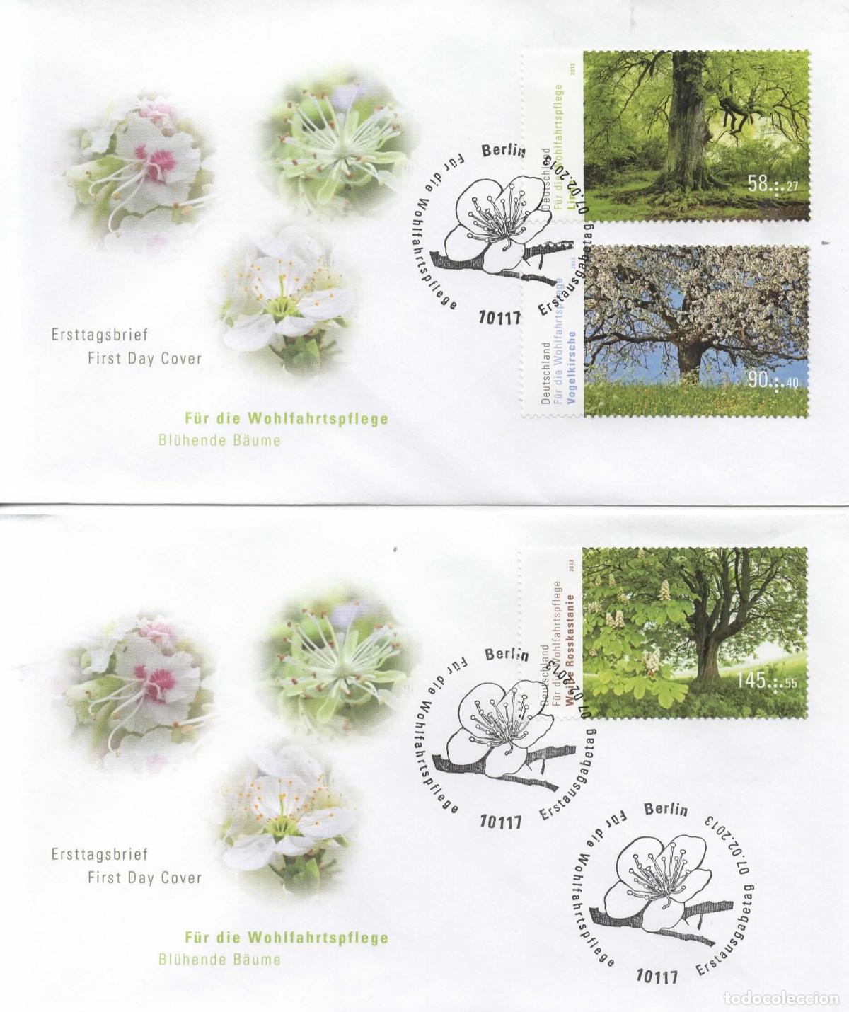 Sellos: ALEMANIA FDC BERLIN FLOR FLOWER ARBOL TREE
