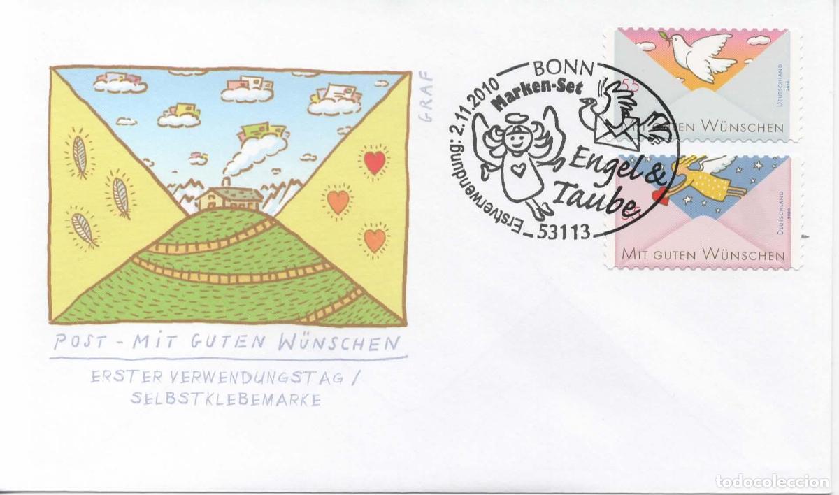 Sellos: ALEMANIA FDC BONN MIT GUTTEN WUNSCHEN ANGEL PALOMA 2010
