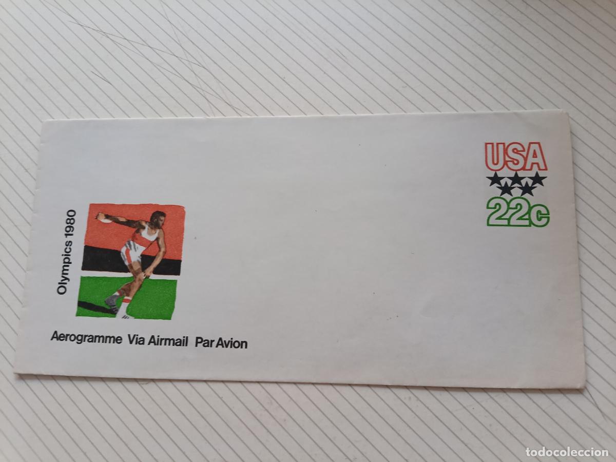 Sellos: Estados Unidos. Sobre ilustrado Juegos Ol&iacute;mpicos 1980 USA