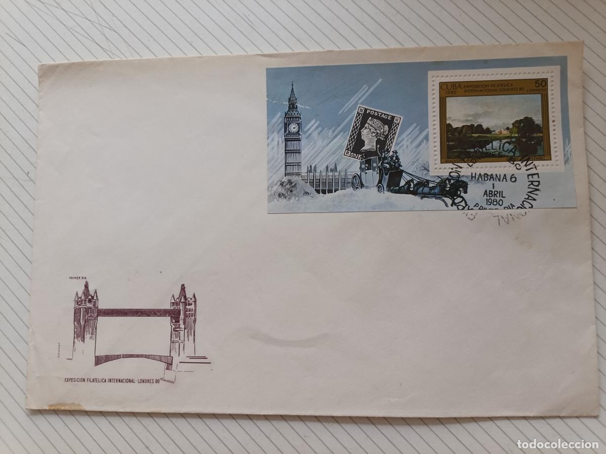 Sellos: Cuba. Sobre primer d&iacute;a 1980