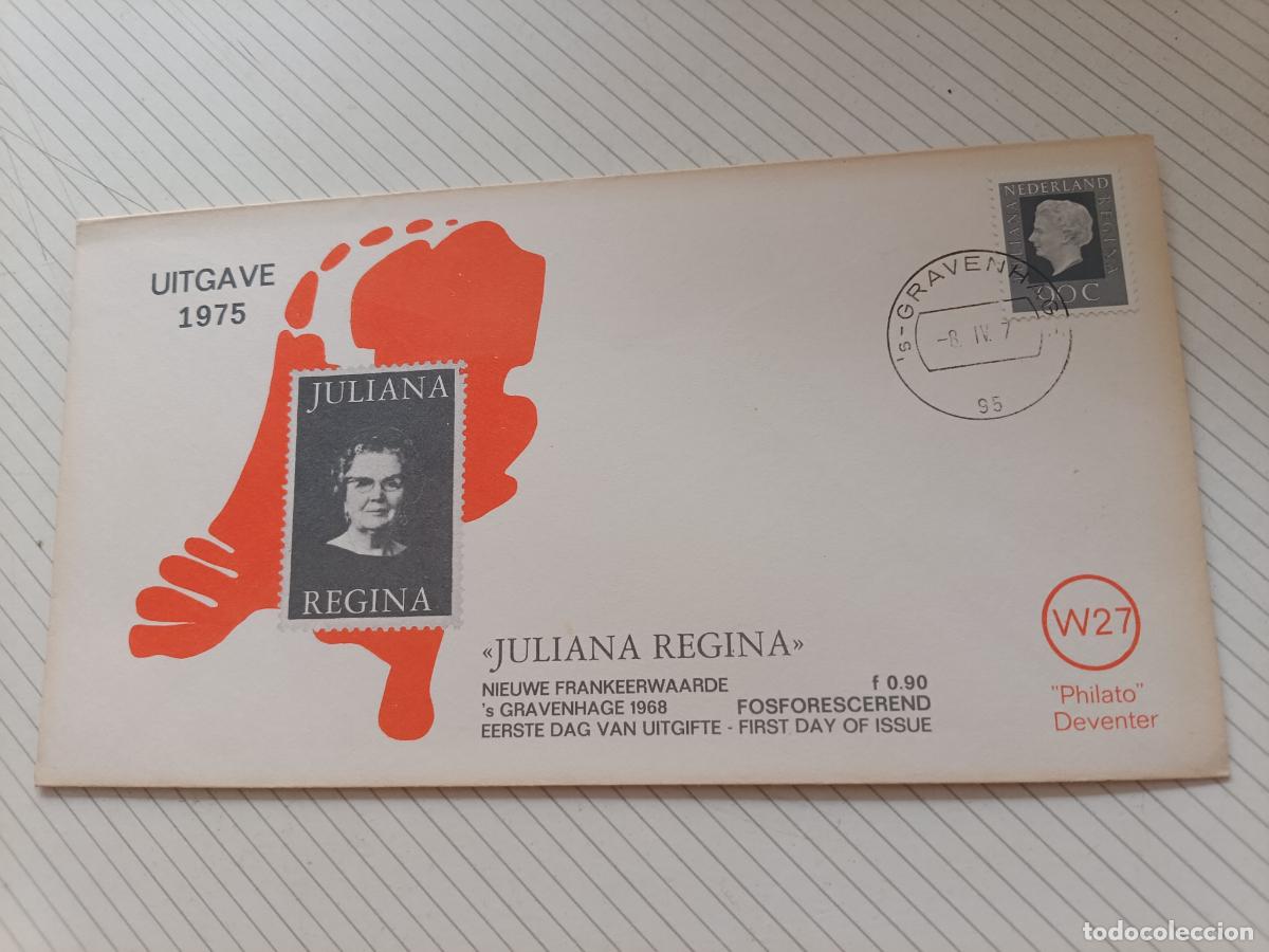Briefmarken: Holanda, Juliana Regina. Sobre primer d&iacute;a