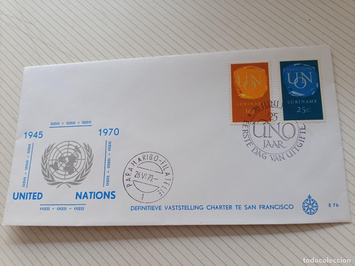 Sellos: Surinam Suriname 1970 ONU Sobre Primer D&iacute;a