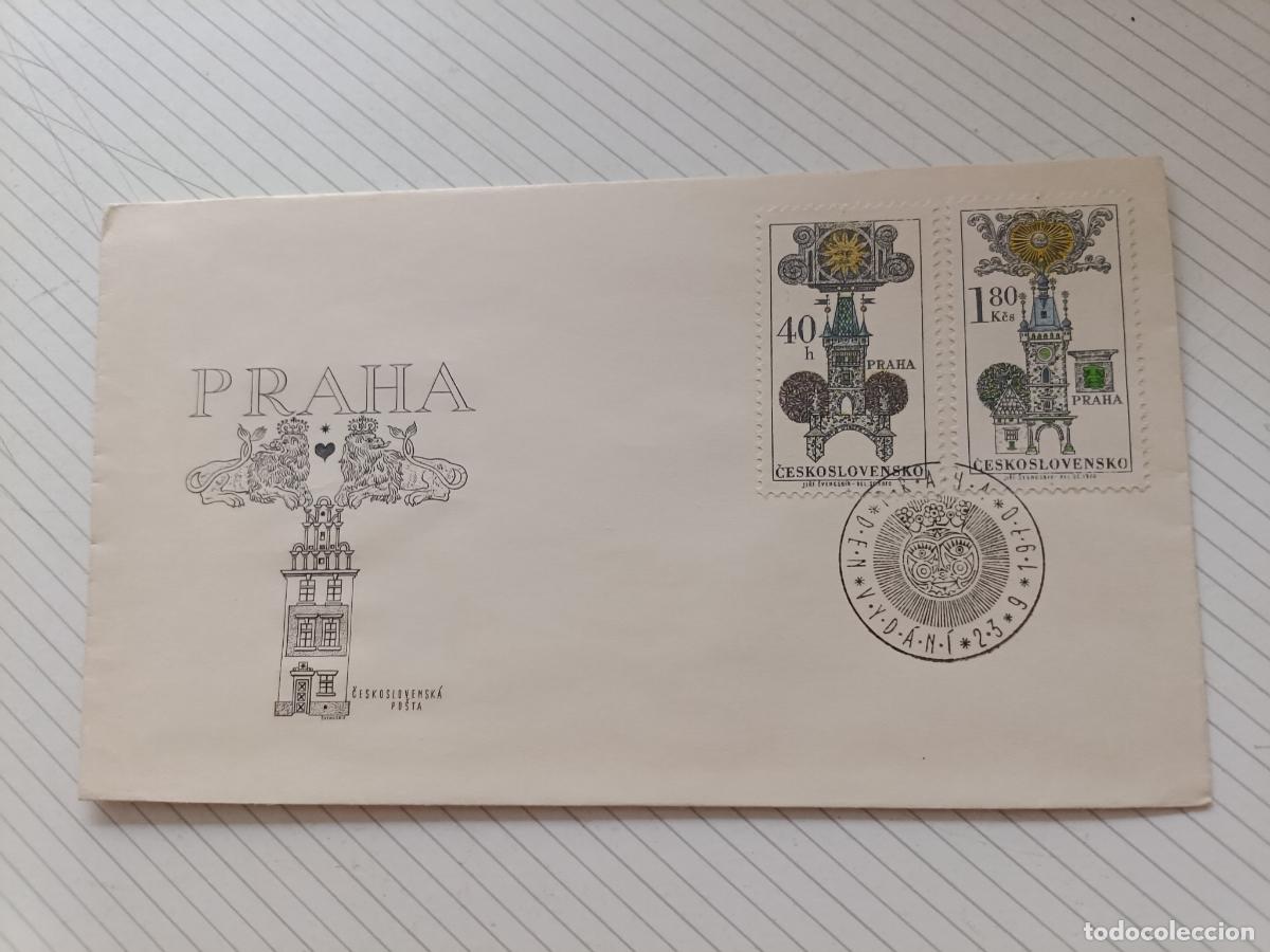 Timbres: Checoslovaquia, Praga, Praha. sobre Primer d&iacute;a