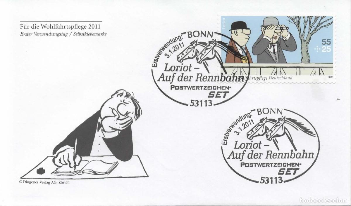 Sellos: ALEMANIA FDC BONN COMIC ARTE CABALLO HORSE HIPICA