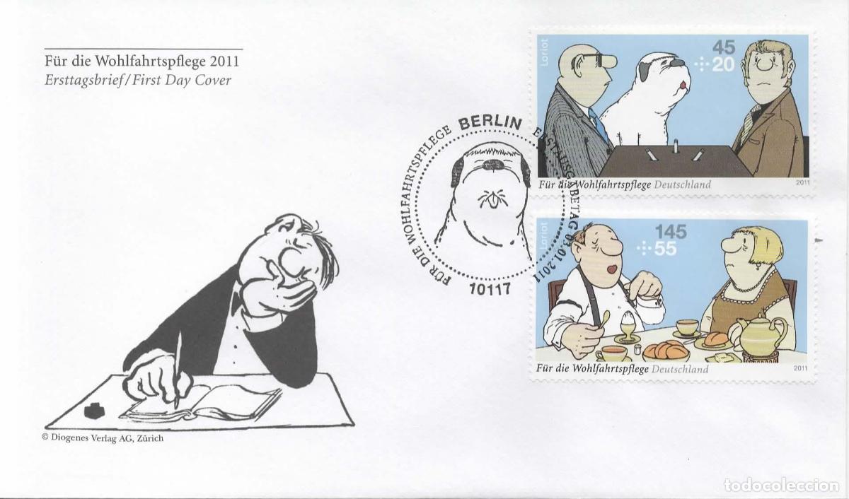 Sellos: ALEMANIA FDC BONN COMIC ARTE PERRO DOG