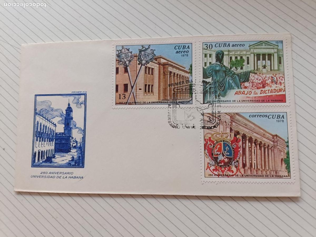 Sellos: Cuba, Habana. Sobre circulado, primer d&iacute;a 1978