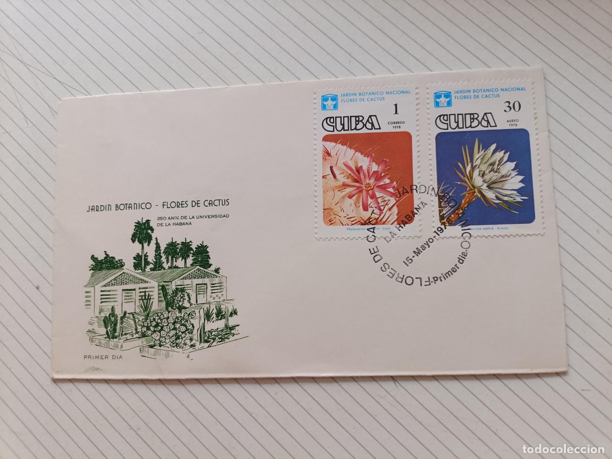Sellos: Cuba, Habana. Sobre de primer d&iacute;a 1978. Flores