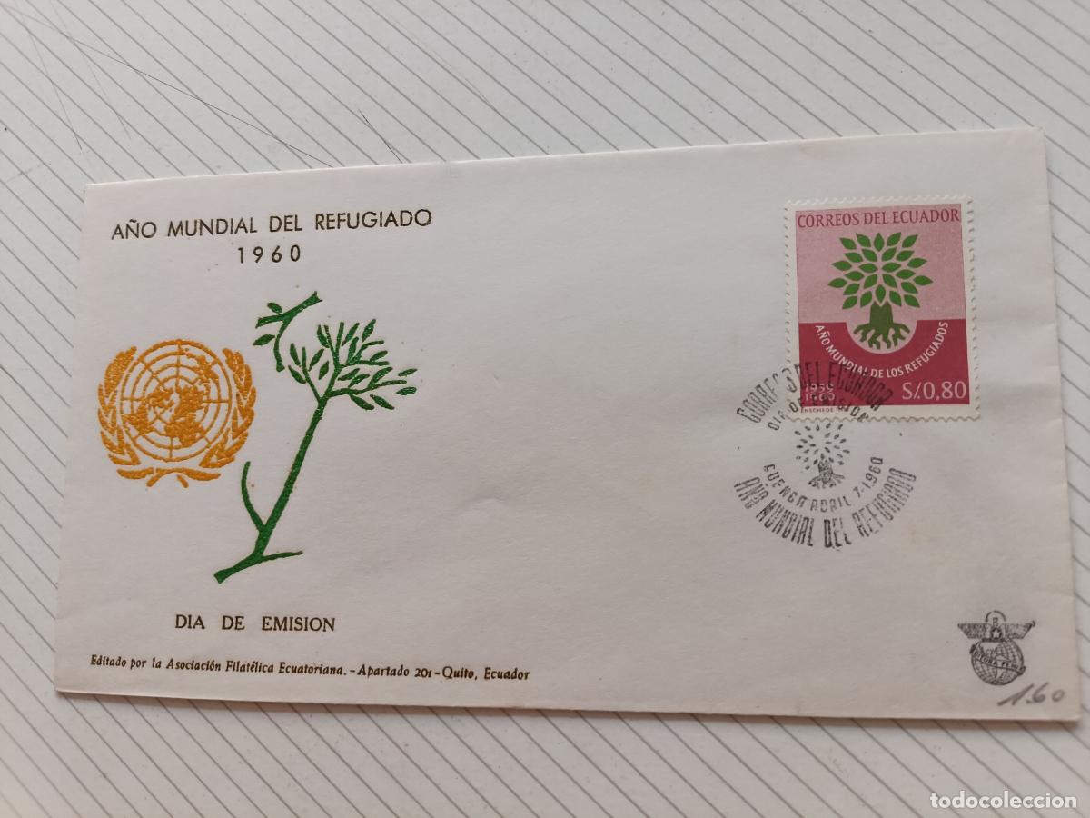 Sellos: Ecuador 1960. Sobre de primer d&iacute;a - Foto 1