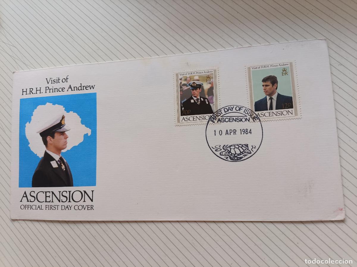 Briefmarken: Ascension Island. Prince Andrew. Sobre de primer d&iacute;a