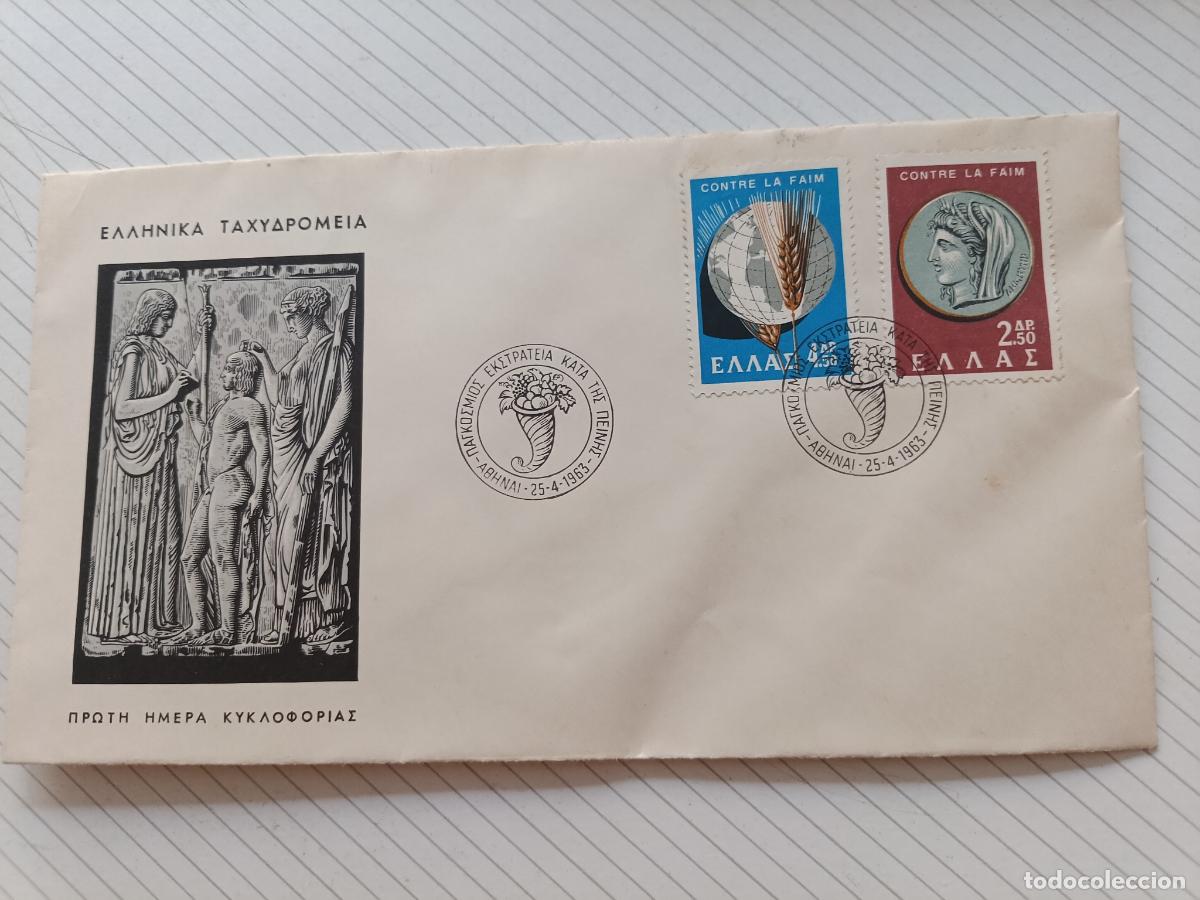Briefmarken: Grecia. Hambre 1963 Sobre de primer d&iacute;a