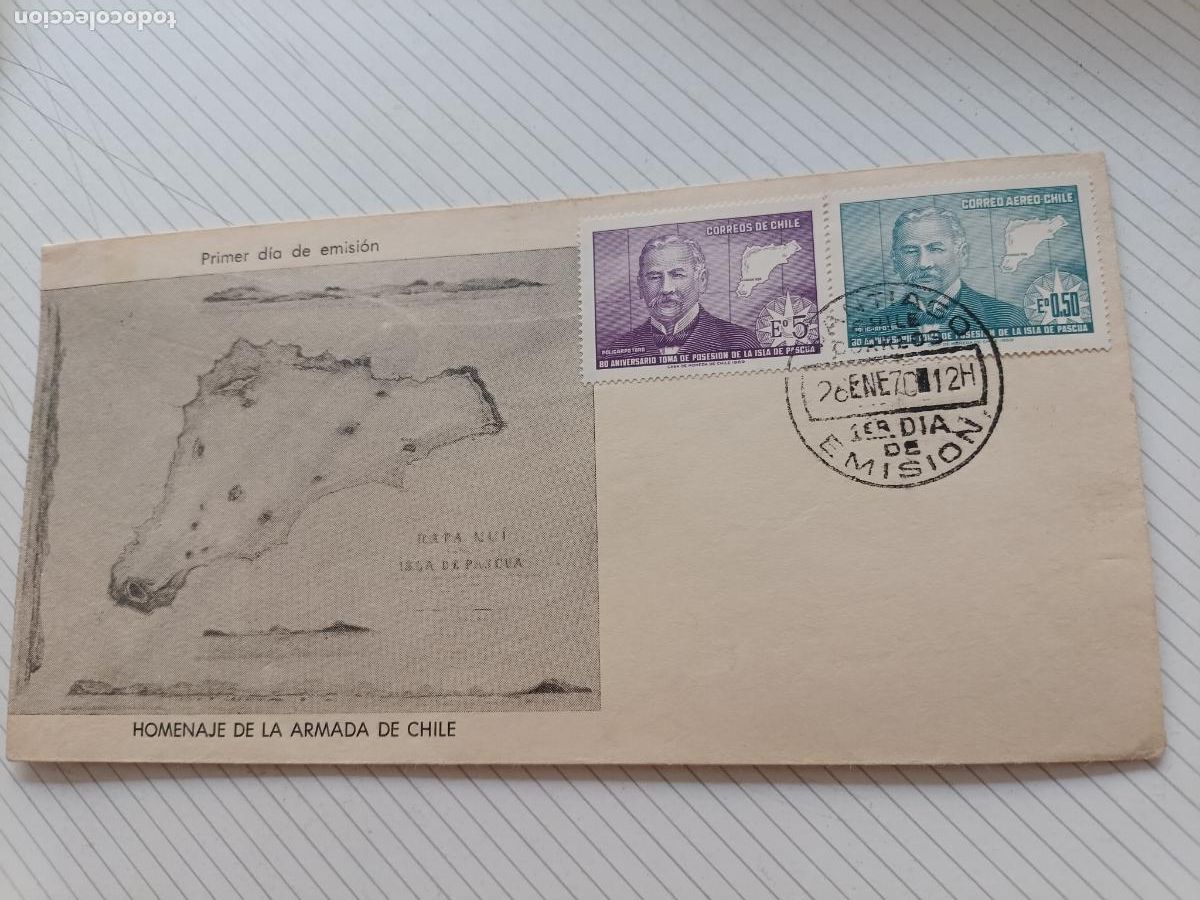 Briefmarken: Chile, isla de Pascua. Sobre ilustrado 1970 primer d&iacute;a