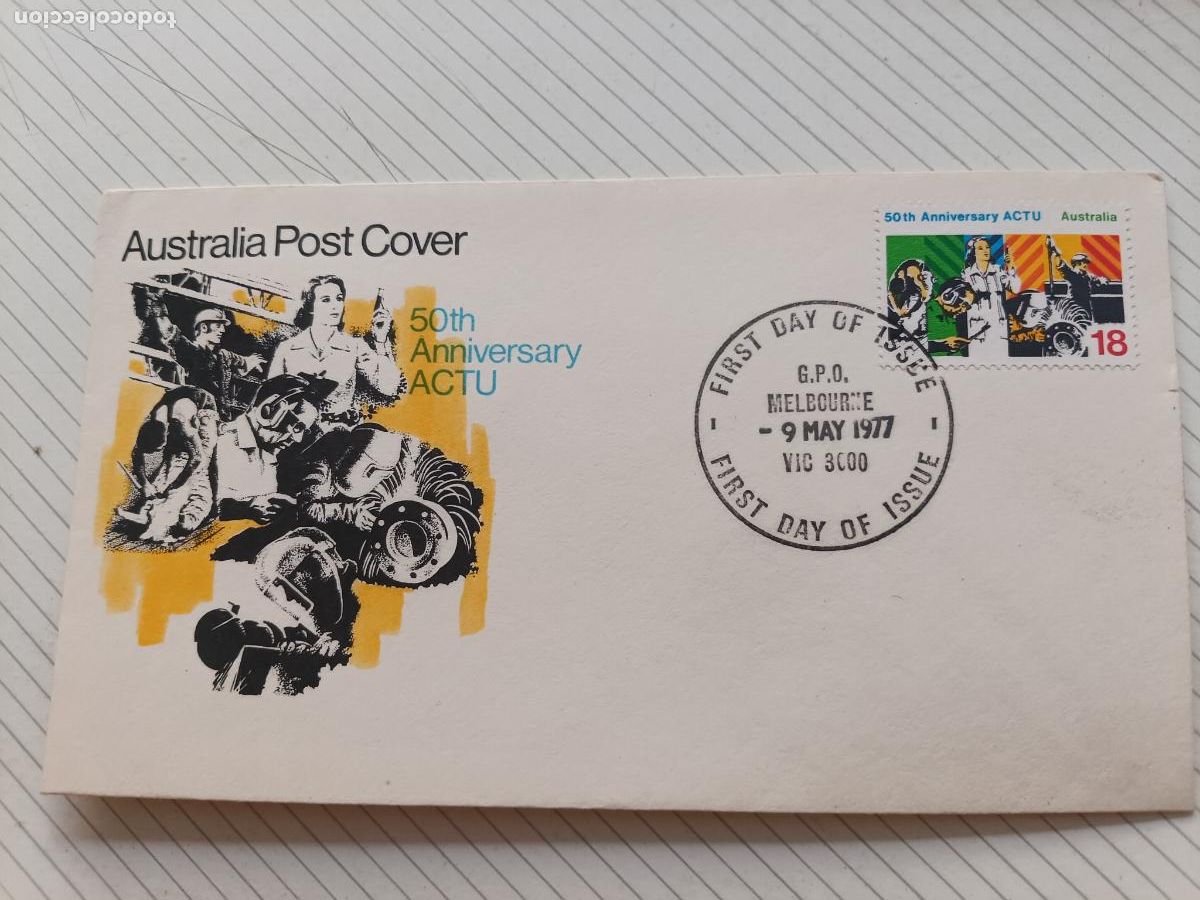 Briefmarken: Australia Post Cover. Primer d&iacute;a 1977
