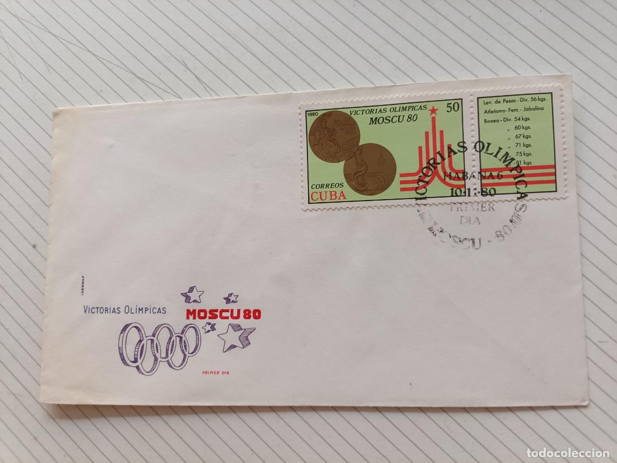 Briefmarken: Cuba, Juegos Ol&iacute;mpicos de Mosc&uacute; 1980, Sobre Primer d&iacute;a