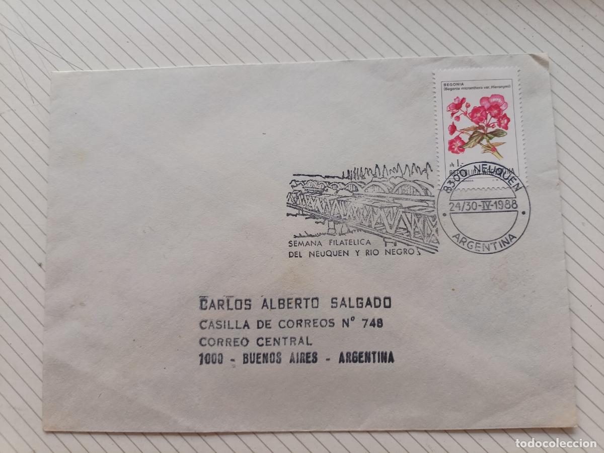 Timbres: Neuqu&eacute;n y R&iacute;o Negros, Argentina. Sobre conmemorativo
