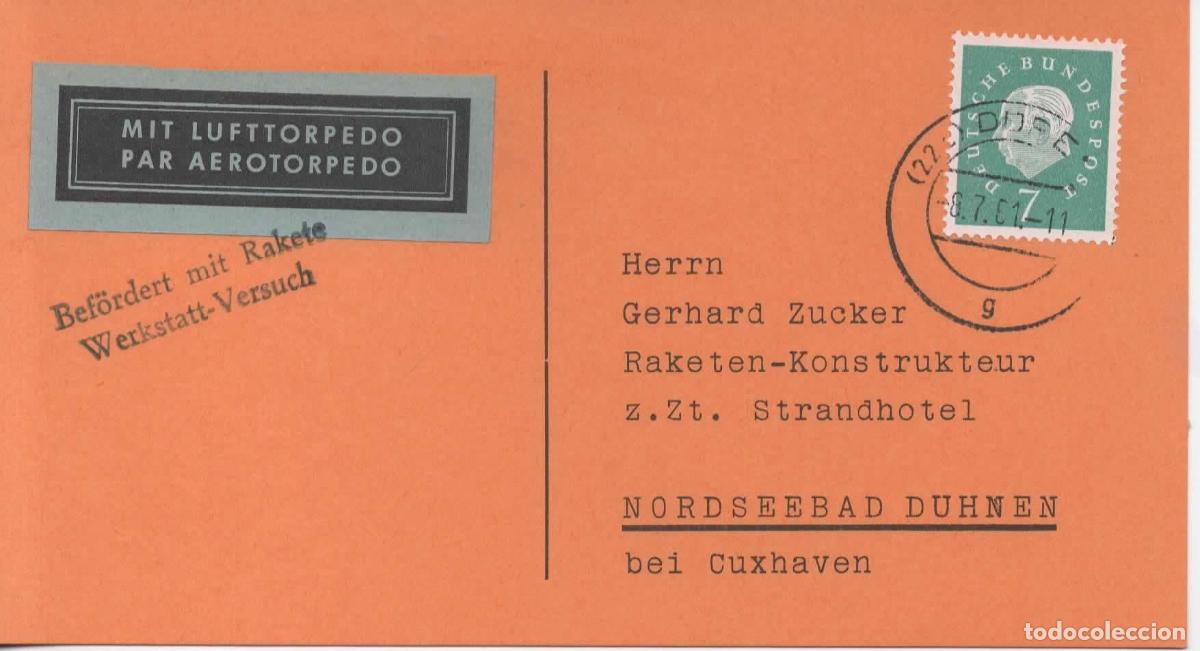 Sellos: ALEMANIA 1961 POR COHETE RACKET ROCKET MAIL